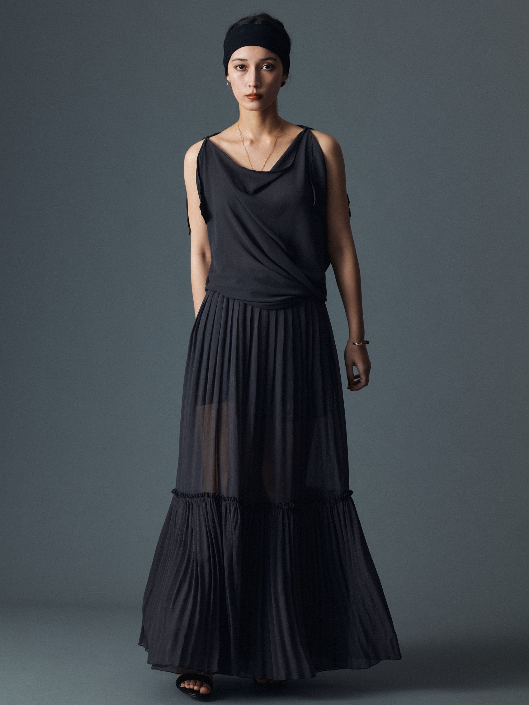 楊柳 プリーツドレススカート