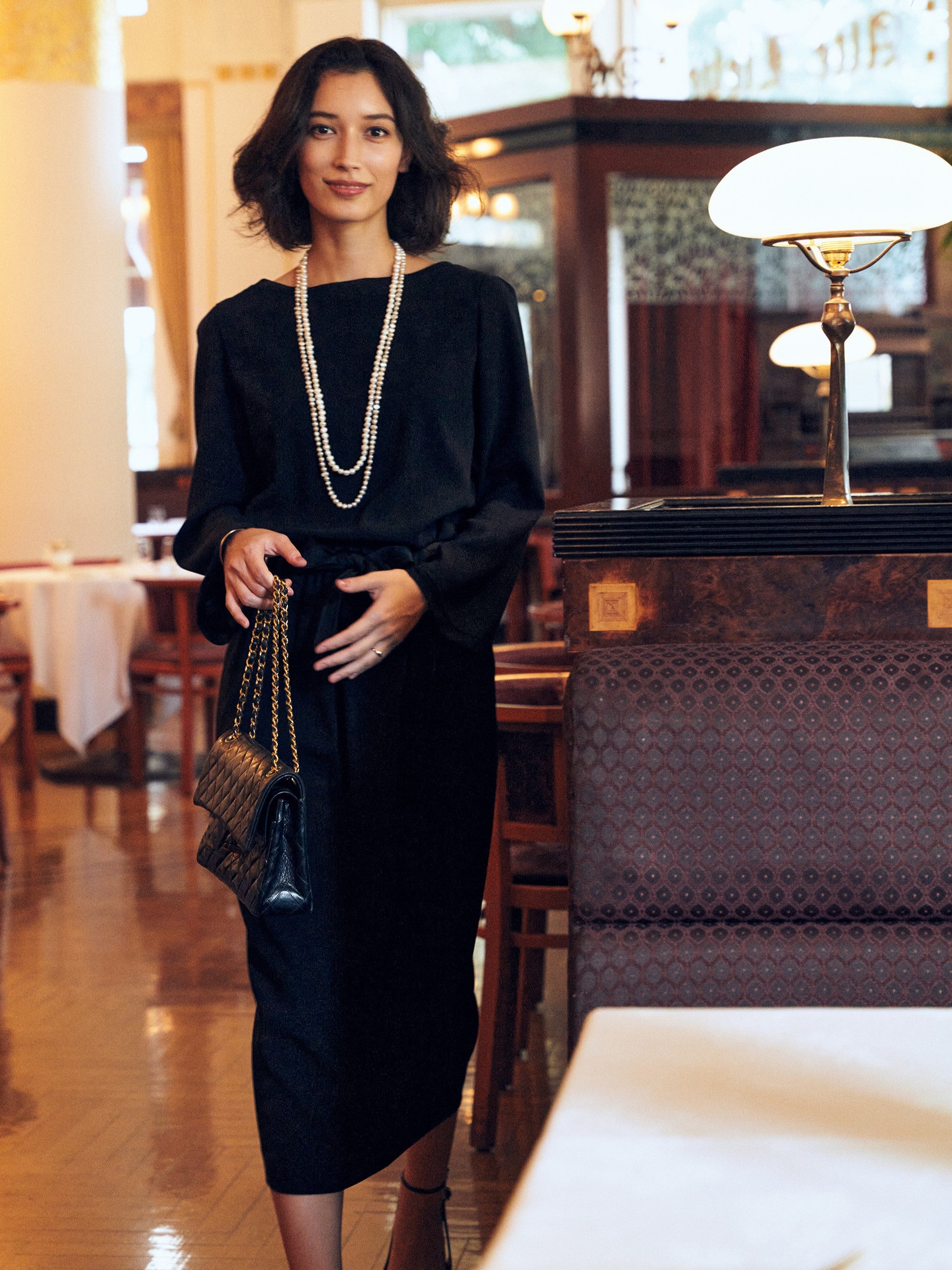 バックサテンジョーゼット タック・スカート