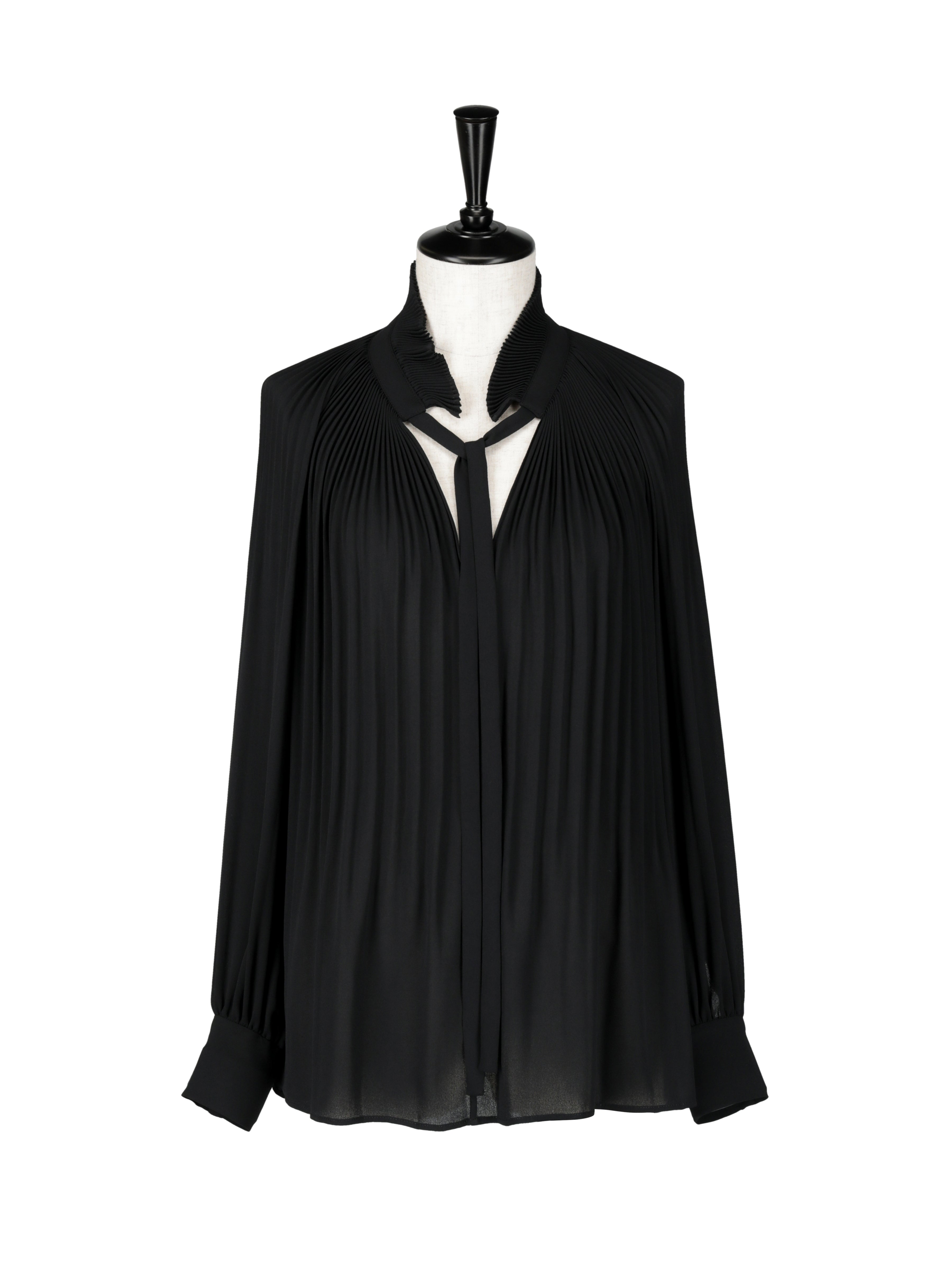 プリーツフリルカラーブラウス