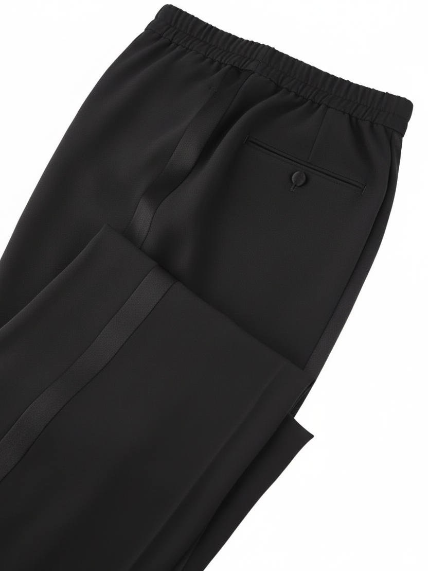 バックサテンジョーゼット サイドラインパンツ