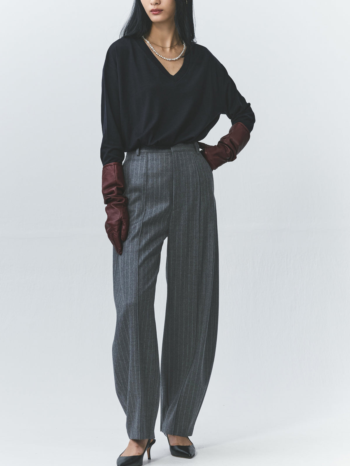 Pinstripe Curvy Pants