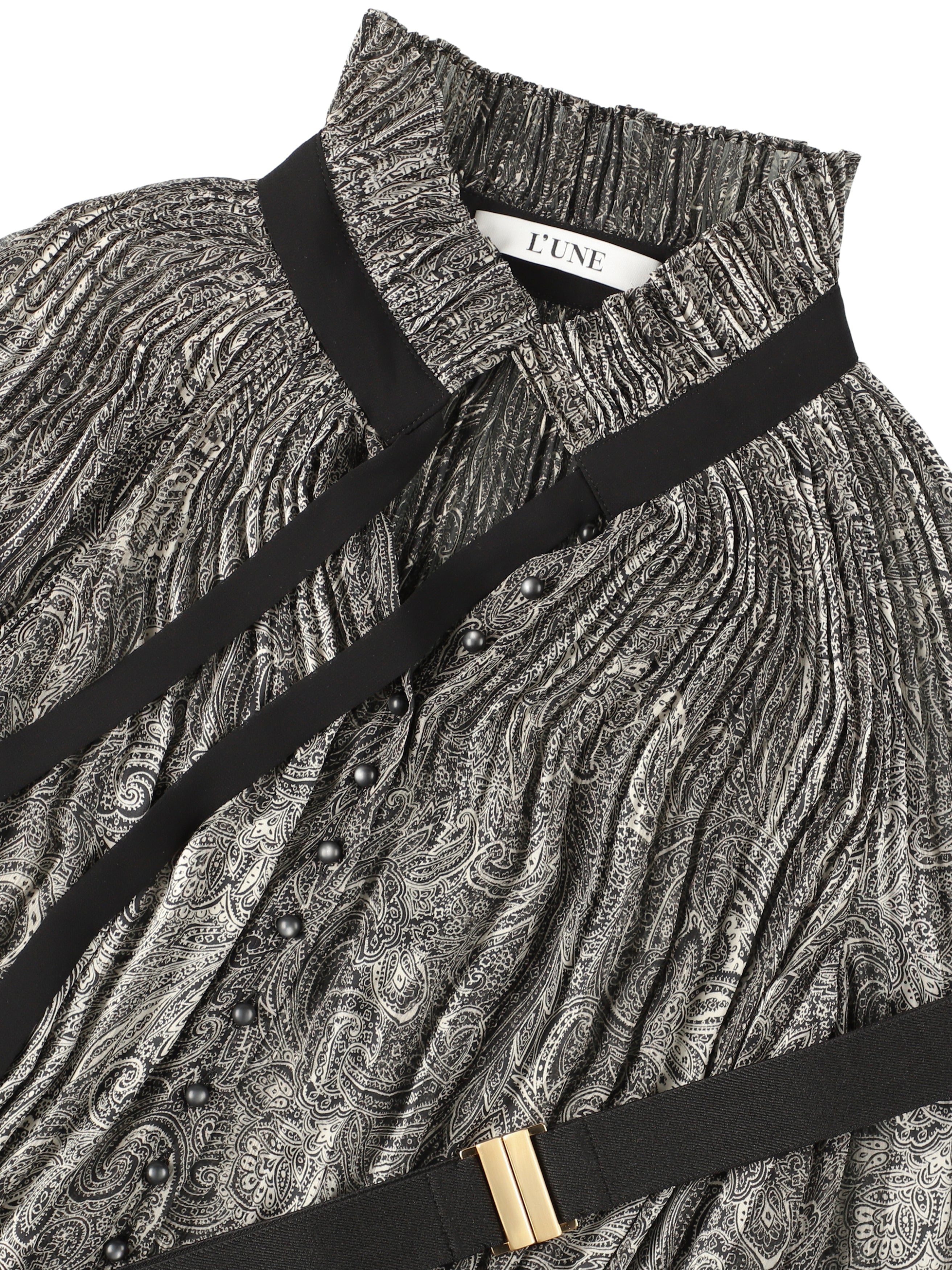 ペイズリープリント プリーツドレス