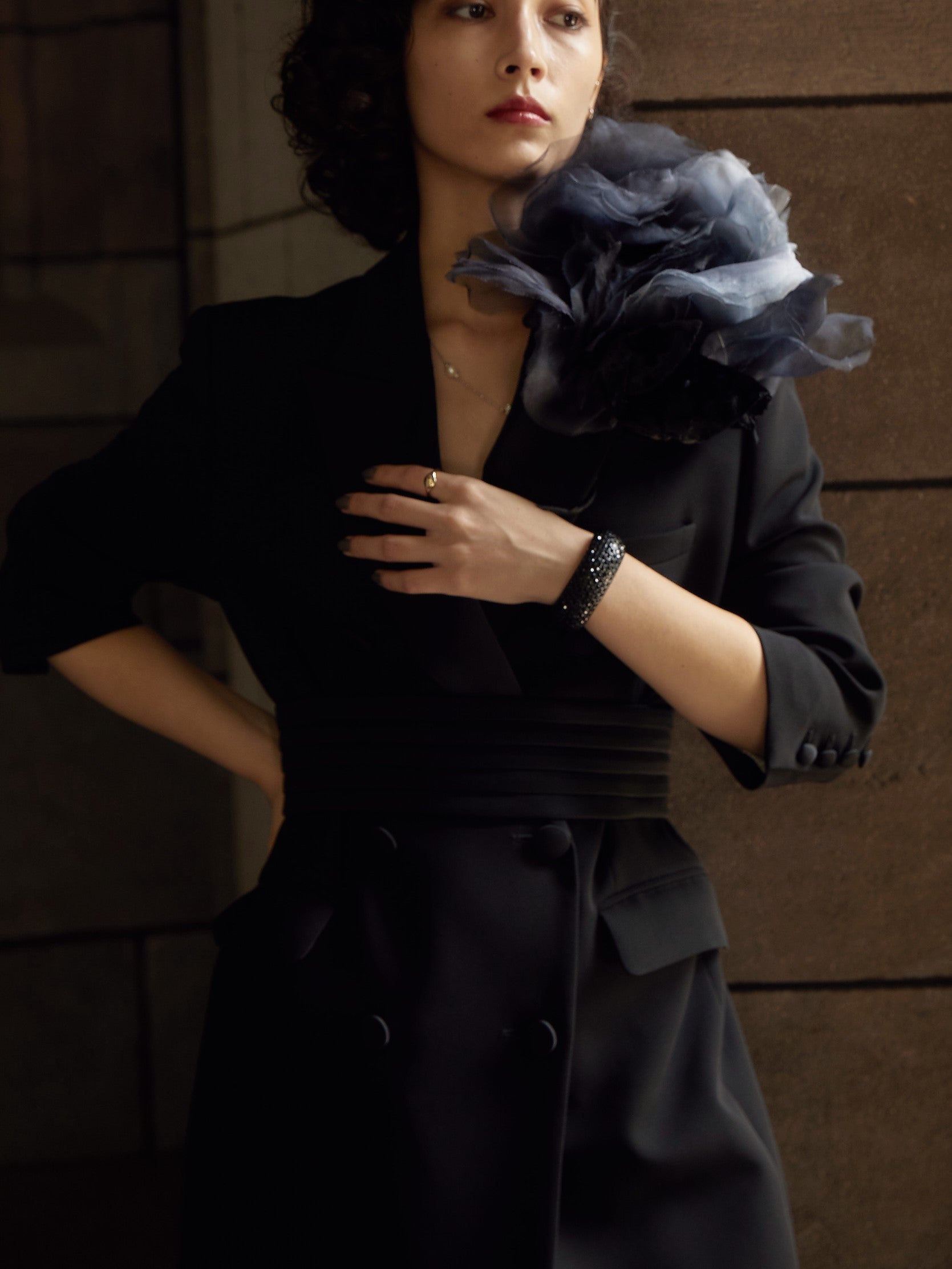 Tailored Dress with Cummerbund