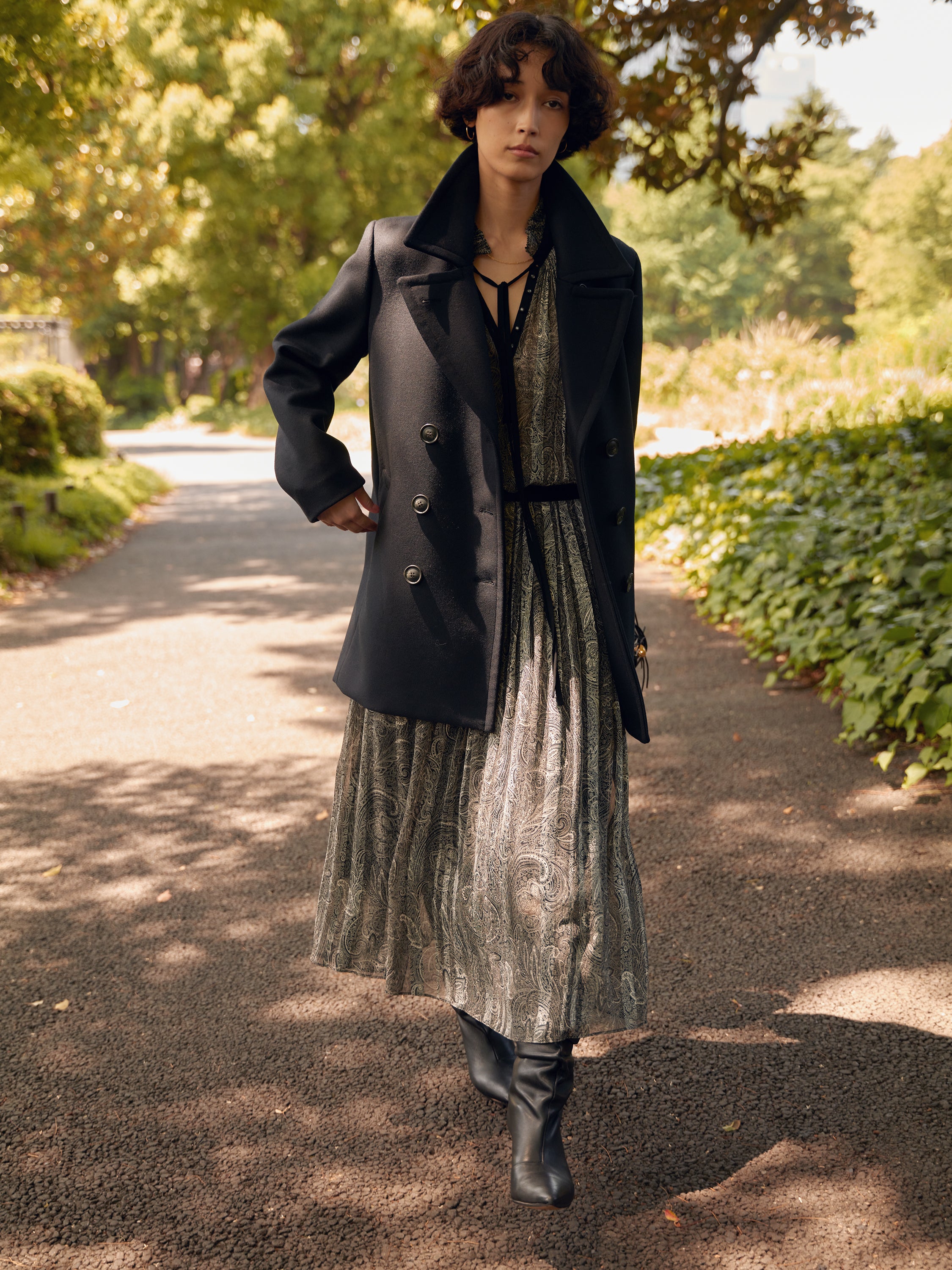 ペイズリープリント　プリーツスカート