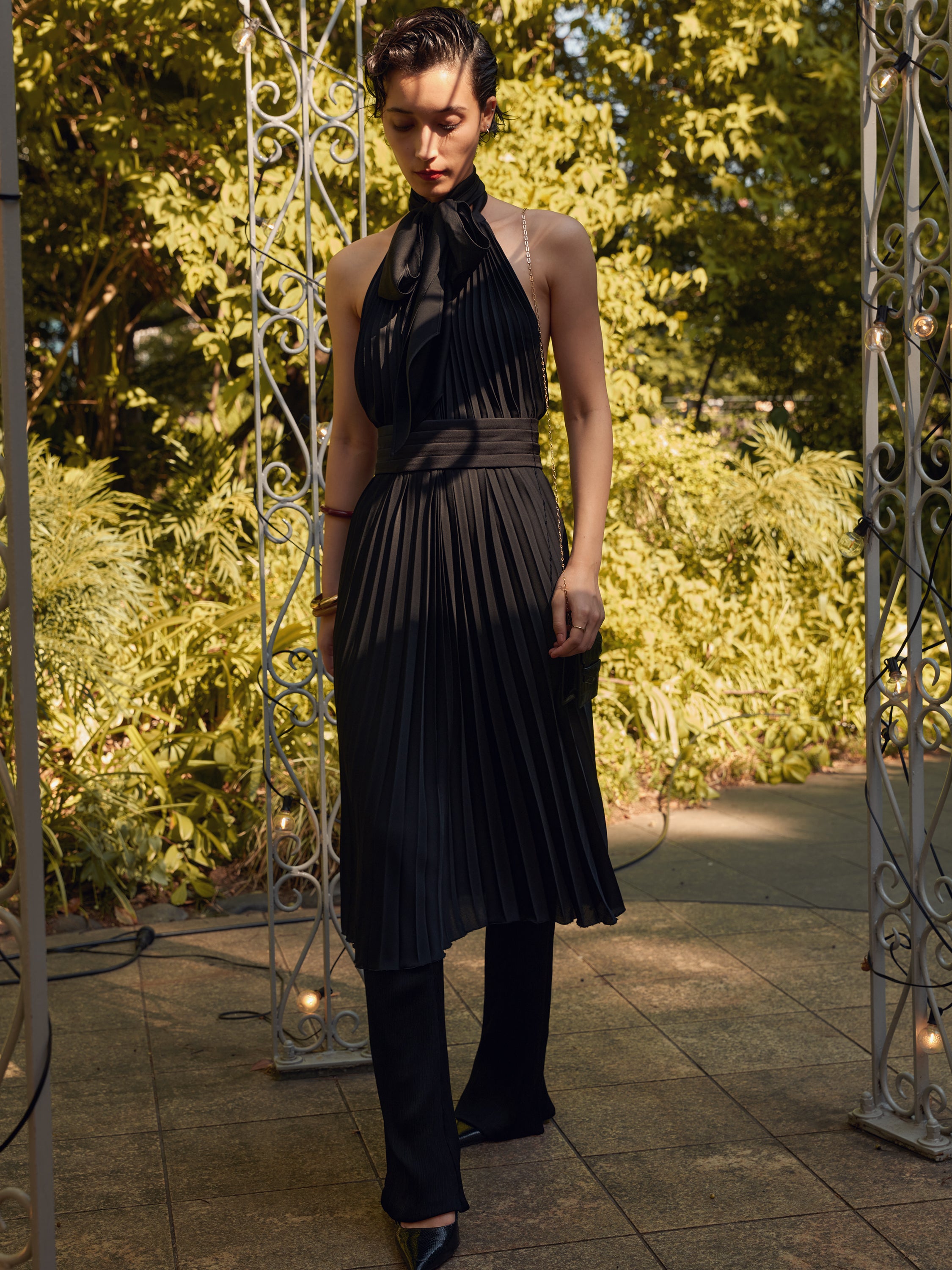 楊柳ジャガード　フレアパンツ