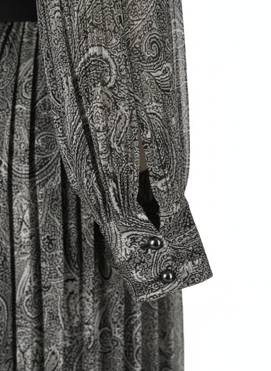 ペイズリープリント　プリーツドレス