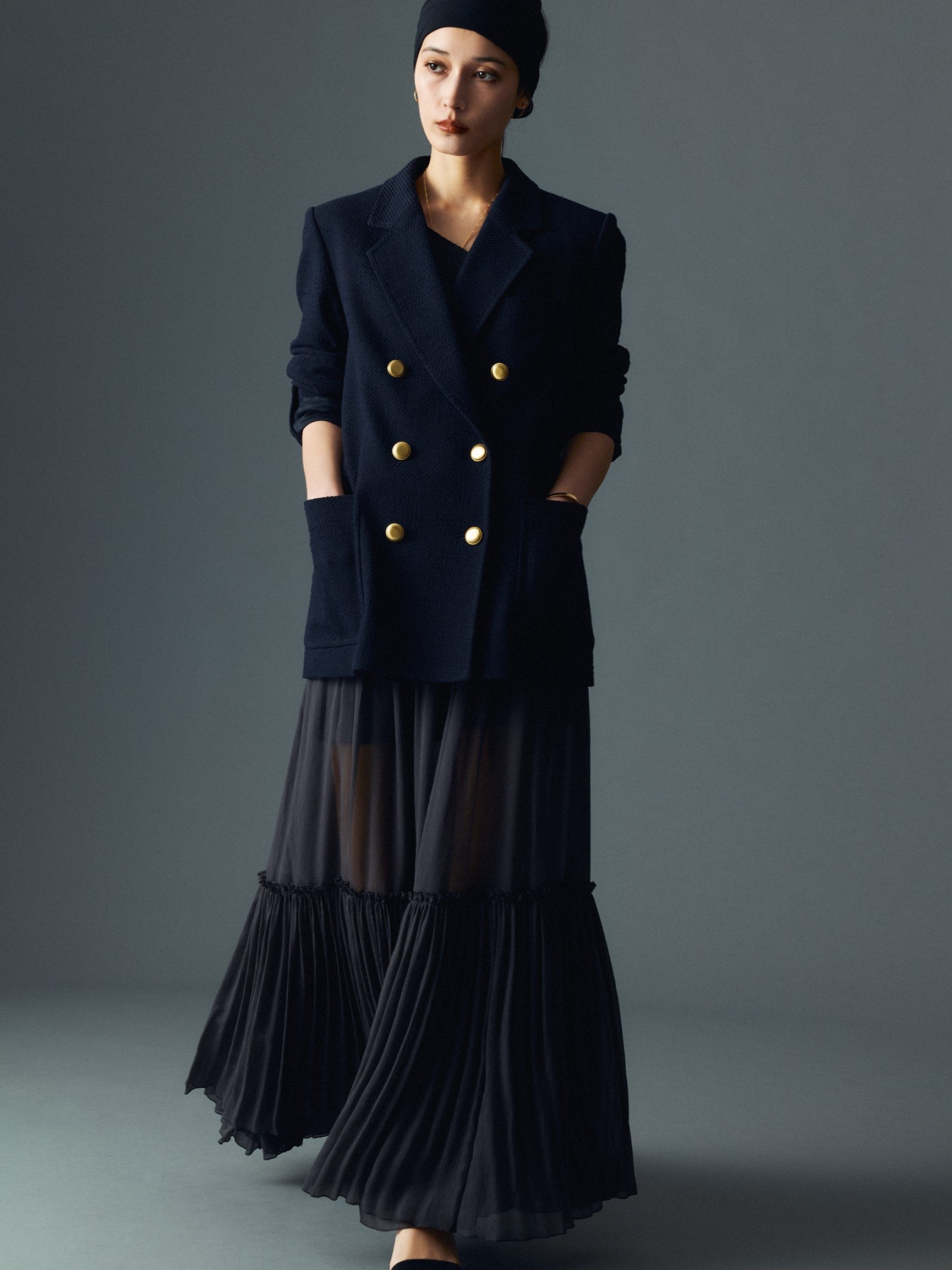 楊柳　プリーツドレススカート