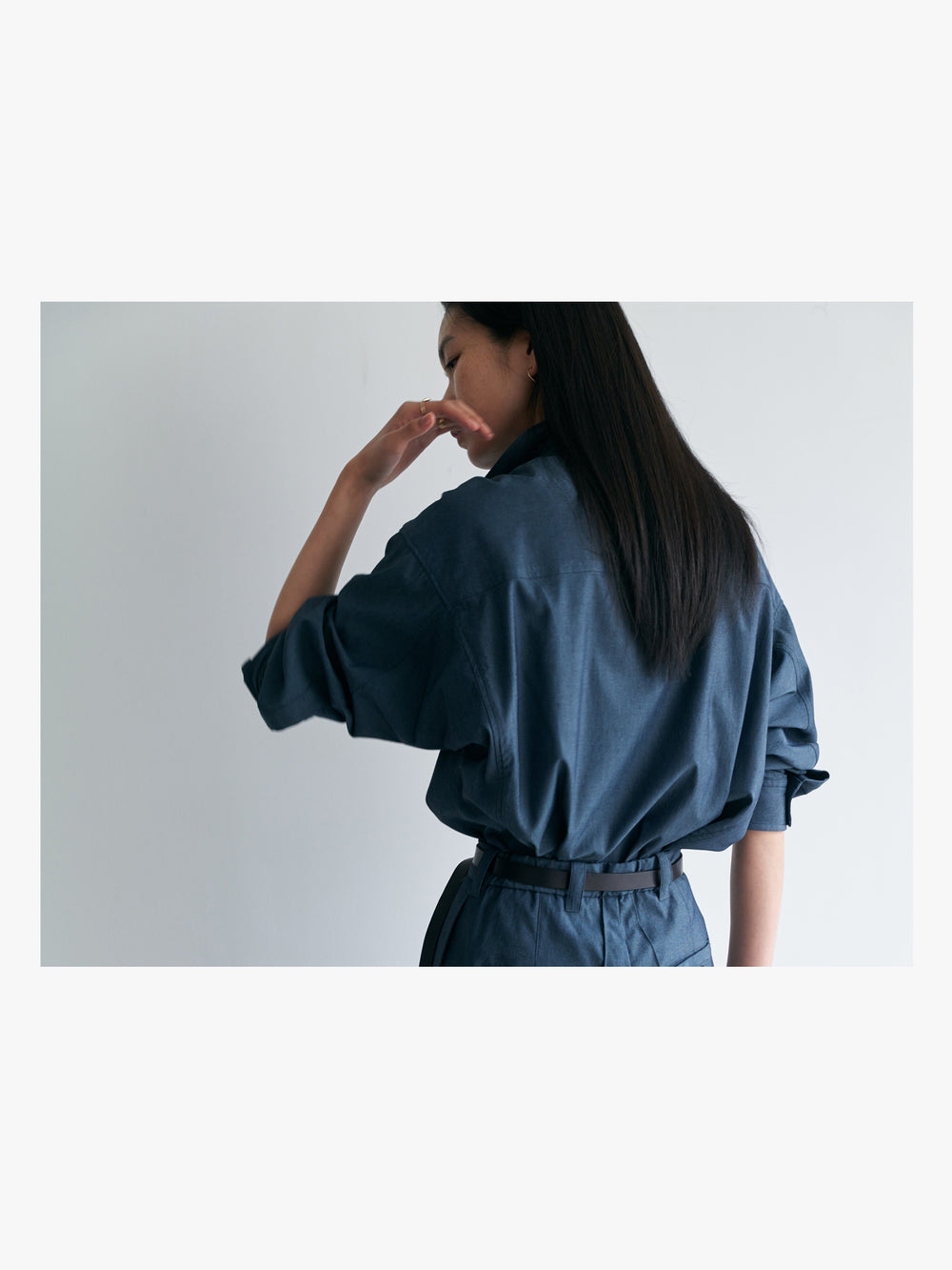 アシンメトリー シャツブルゾン BL