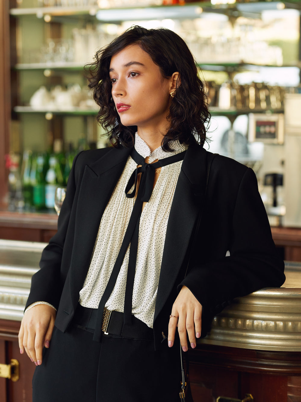 プリーツブラウス（タイニードット）