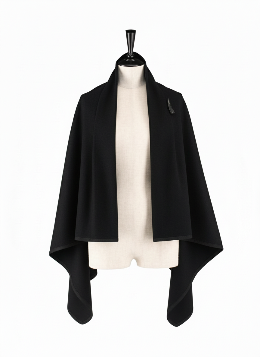 ブラックケープ正面・頭部胴体付き・脚なし・白背景