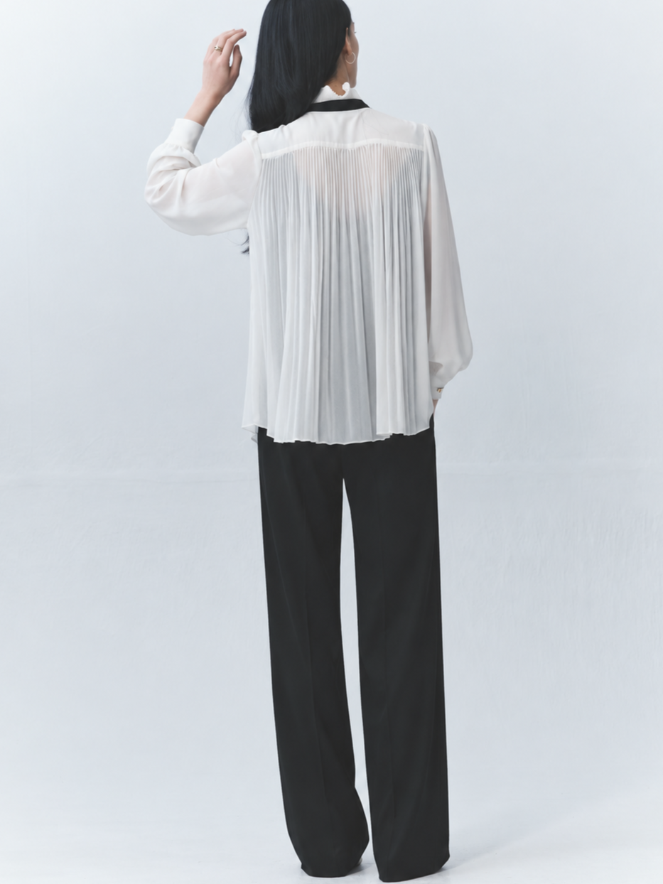 ドローストリング タック パンツ BK（ミデイアム丈）再入荷