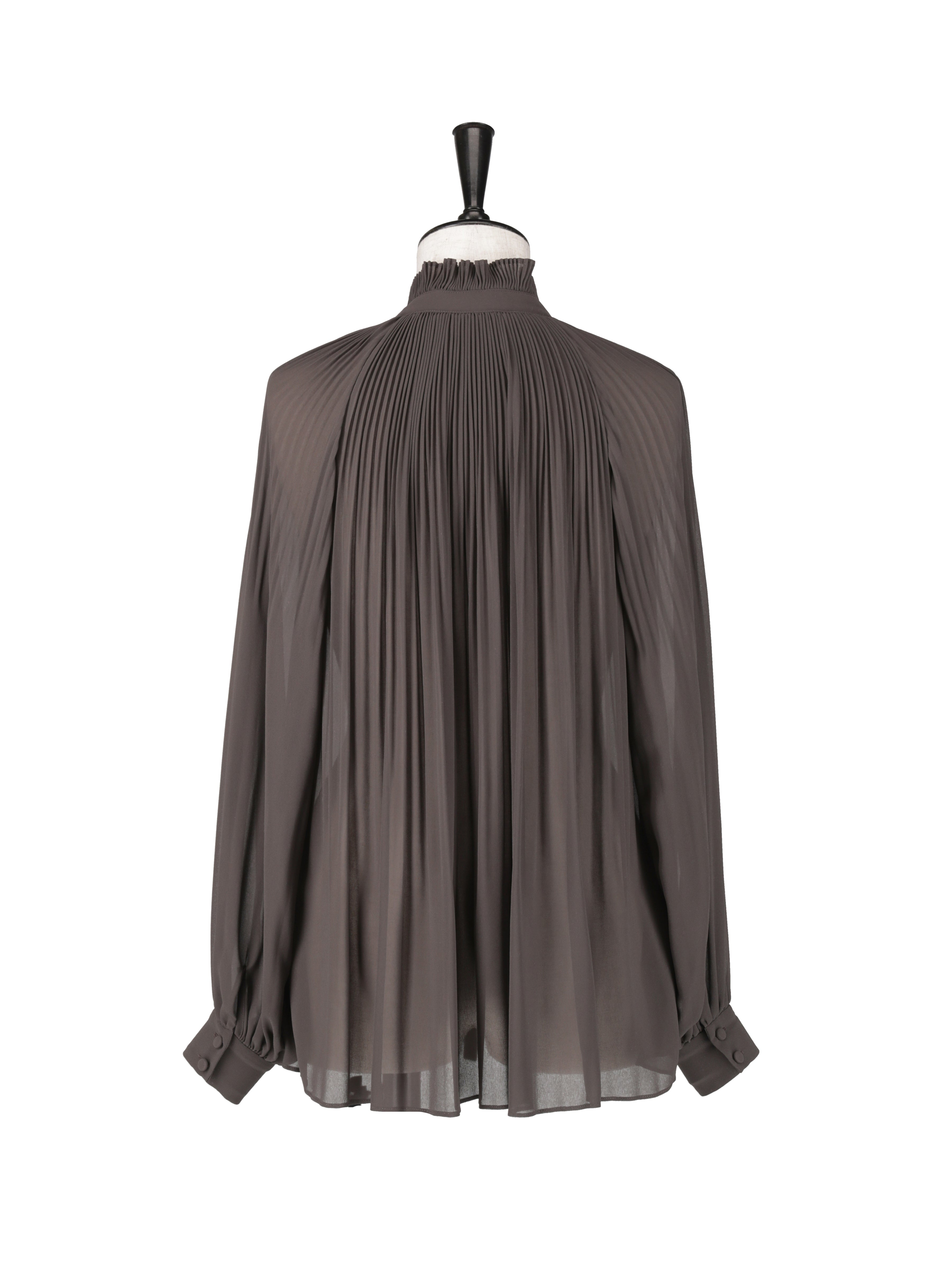 プリーツフリルミニカラー　ブラウス