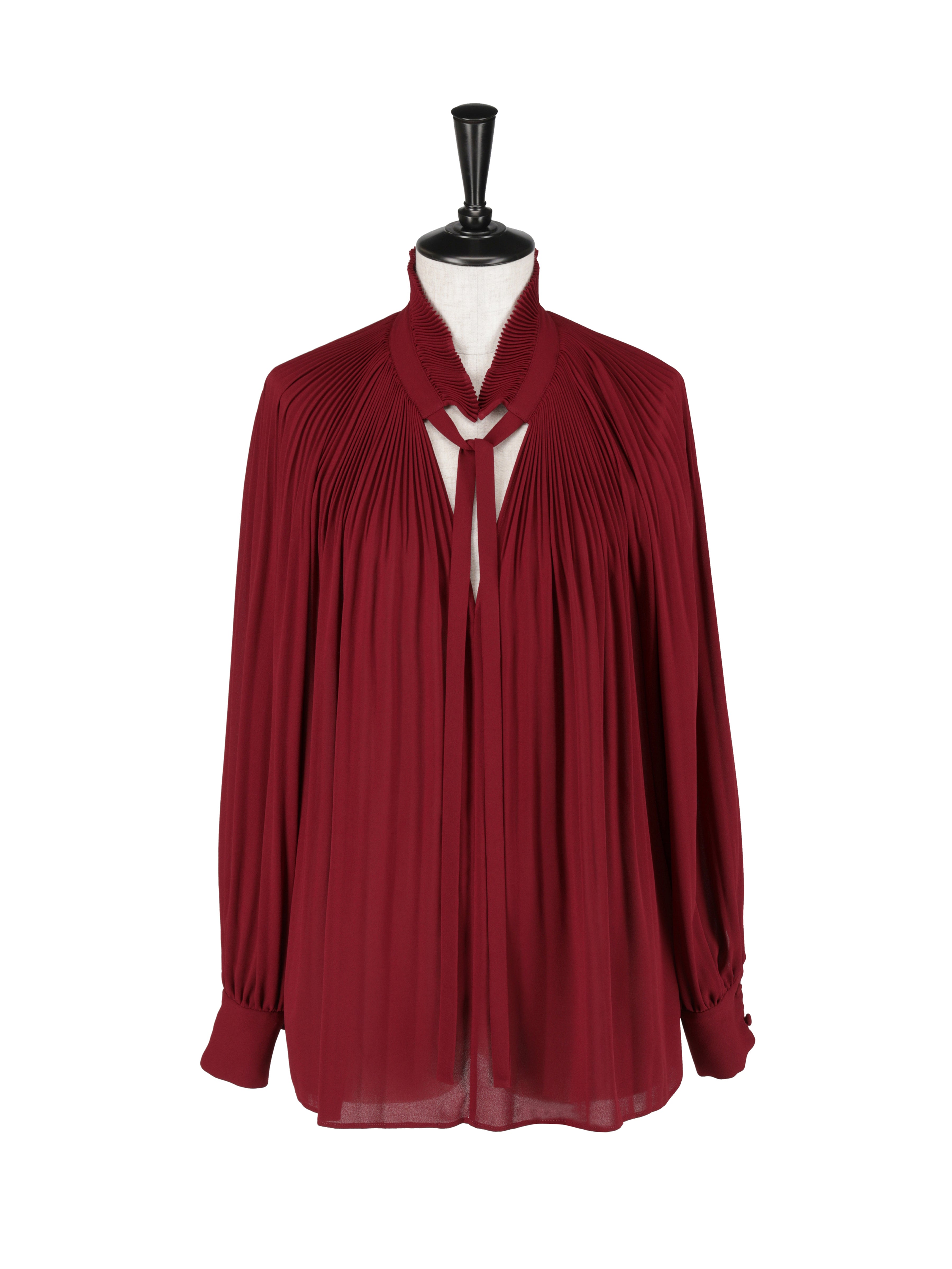 クレープ　プリーツブラウス