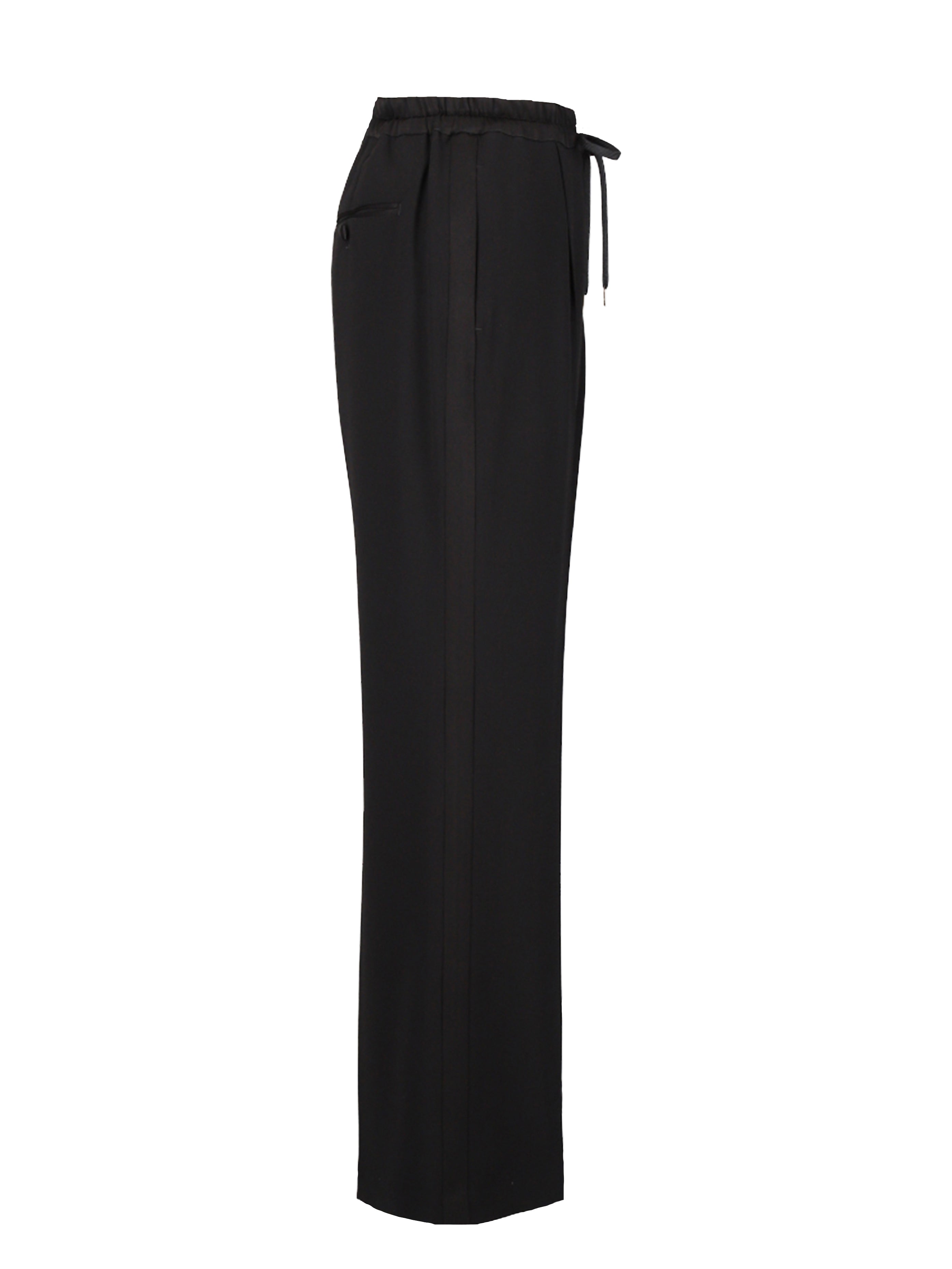 バックサテンジョーゼット　サイドラインパンツ