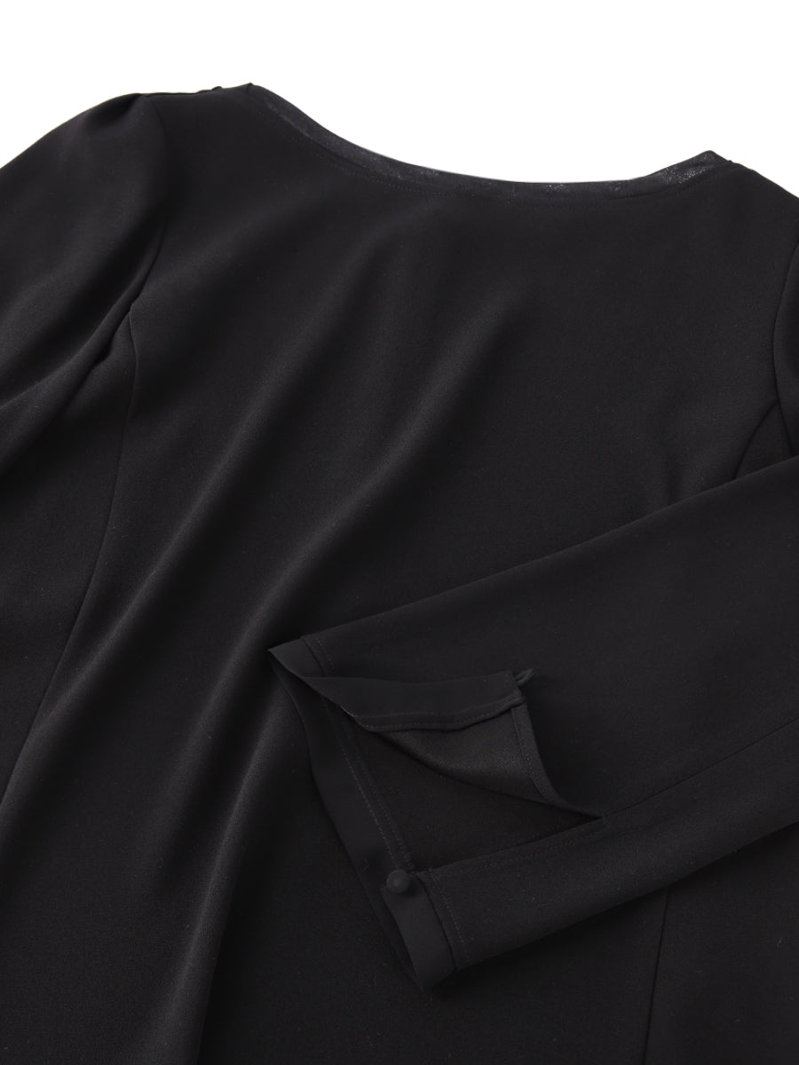 テイパードプラウス（バックサテンジョーゼット）
