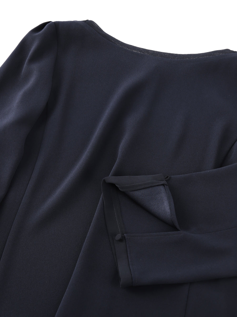 テイパードプラウス（バックサテンジョーゼット）