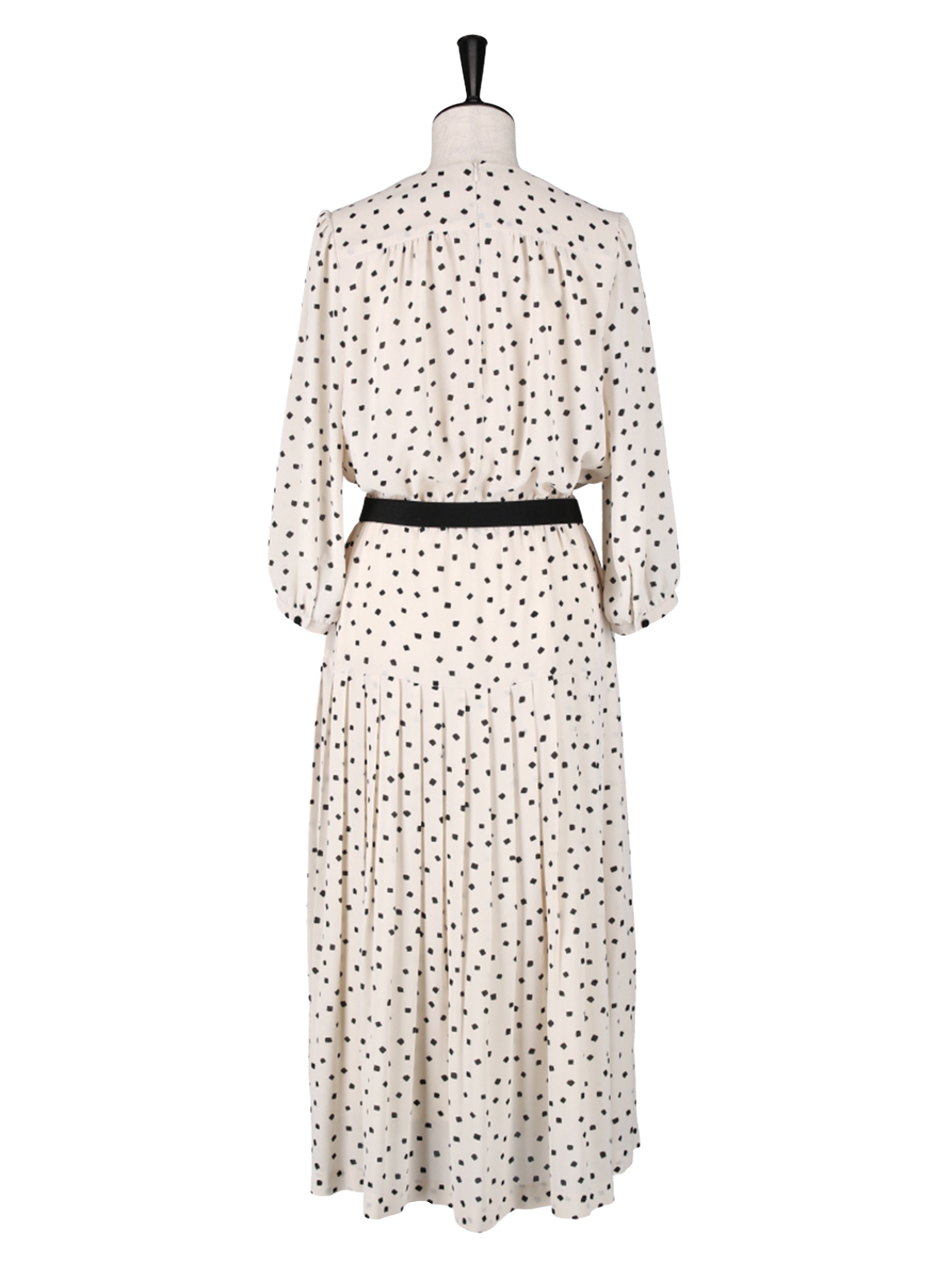 スクエアプリント　カシュクールプリーツドレス