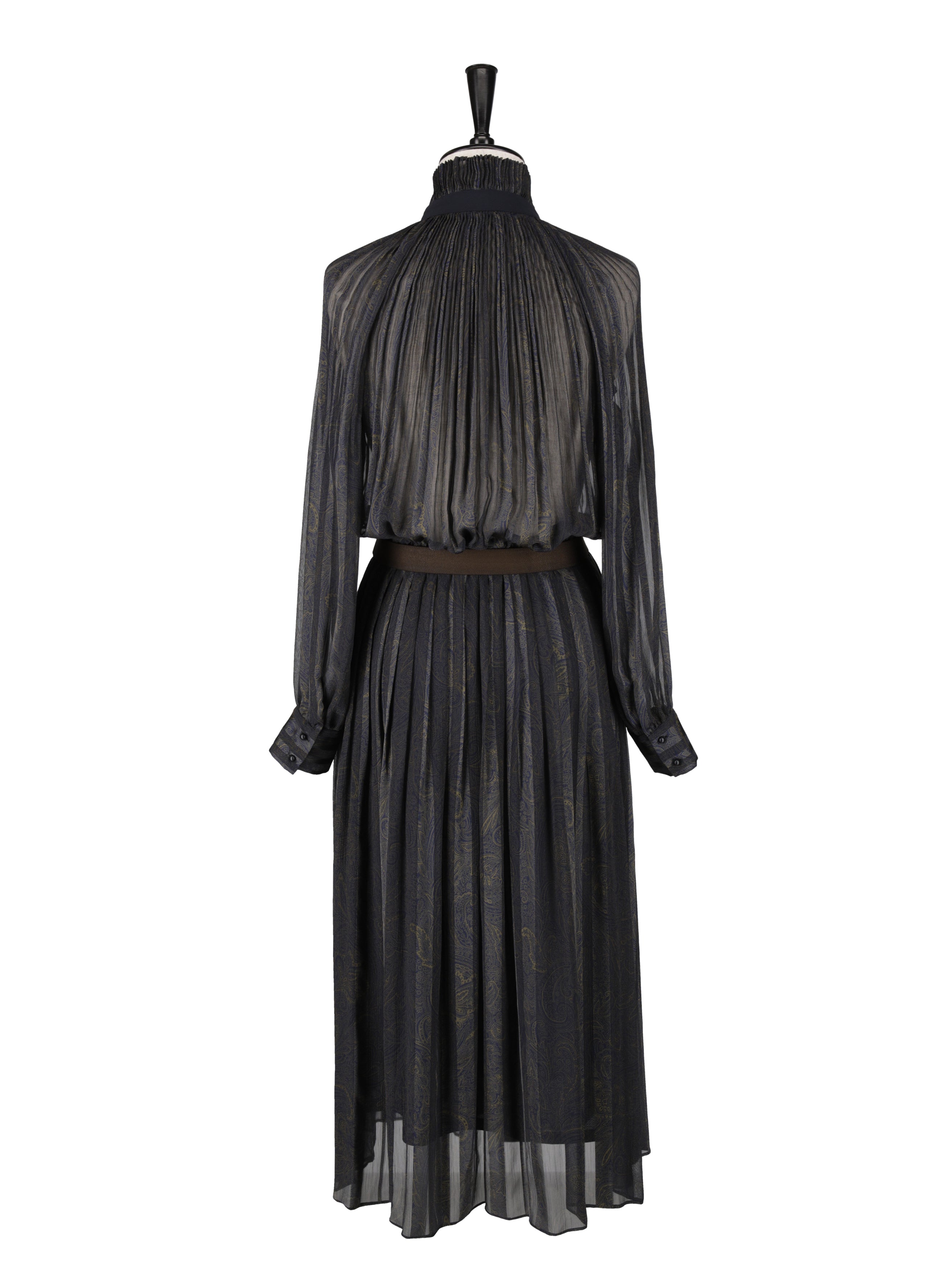 ペイズリープリント　プリーツドレス